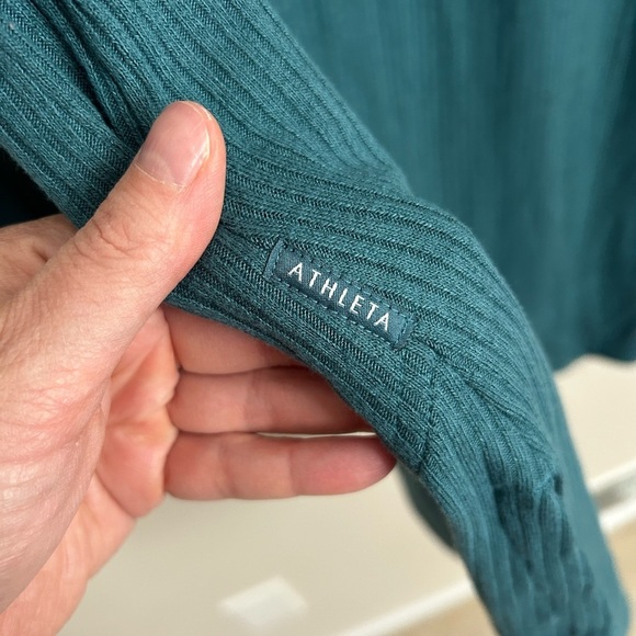 Athleta Teal Green Hooded Cardigan Size Small - Picture 8 of 8